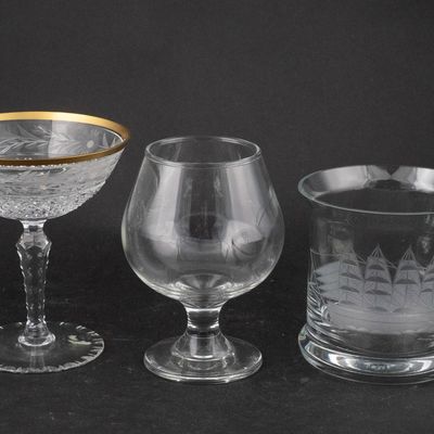 Group of Ebeling & Reuss Gold Rimmed Crystal Stemware