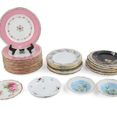 Group of Assorted Floral Decorated Plates