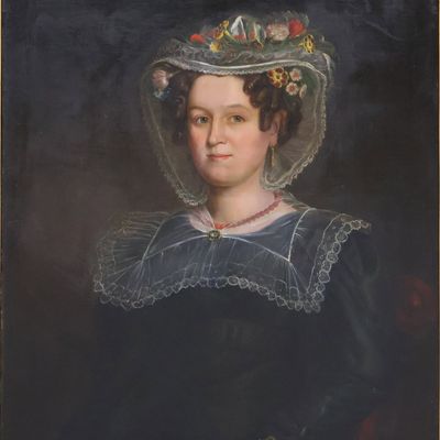 Portrait of a Lady with Lace Bonnet, Oil on Canvas