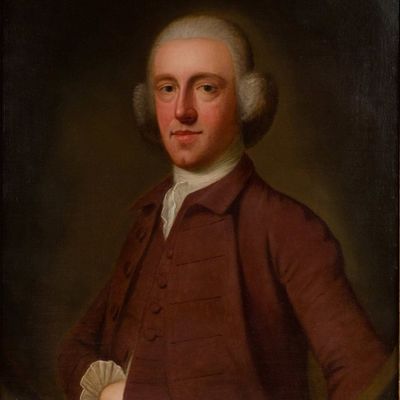 Portrait of a Gentleman in Maroon Coat, Oil on Canvas