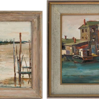 Mary Sarg Murphy, Harbor Scene, Oil on Canvas