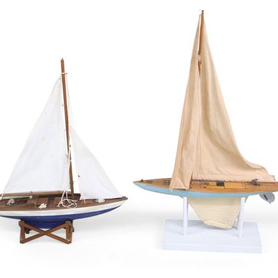 Two Ship Models of Sailboats