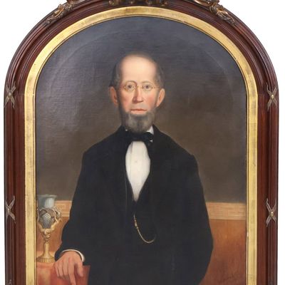 G Rinck, Portrait of a Gentleman with Glasses, Oil on Canvas