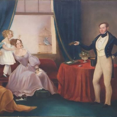 Portrait of a Family Scene, Oil on Canvas