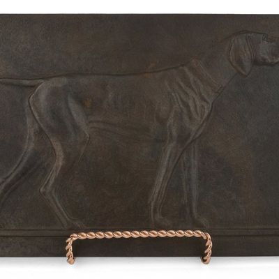 Bronze Plaque of a Hunting Dog