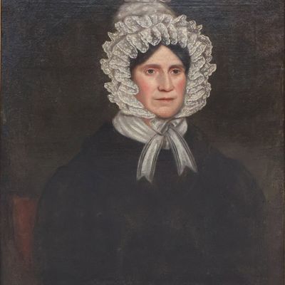 Portrait of a Woman in Lace Bonnet, Oil on Canvas