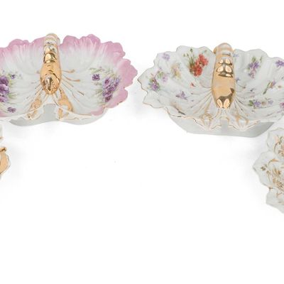Four Porcelain Divided Lobster Bowls