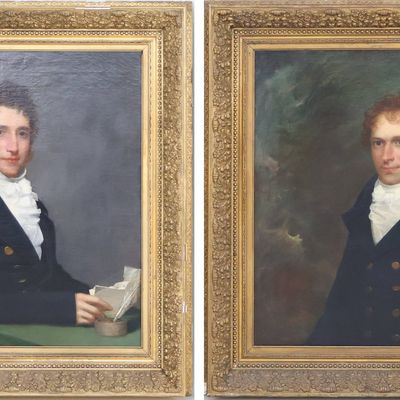 Pair of Portraits of Brothers, Oil on Canvas