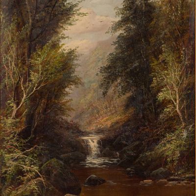Joseph Mellor, Kingfisher Haunt, Perey Beck, Near Barnard Castle, Durham, Oil on Canvas