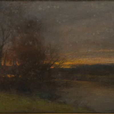 Sale Photo Thumbnail #189: Francois Charles Cachoud, French 1866-1943, Nightfall, Seine et Marne, Pastel on Paper