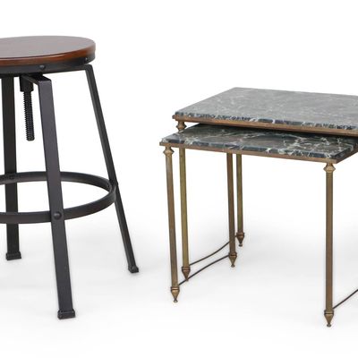 Sale Photo Thumbnail #249: Set of Neoclassical Style Brass and Marble Top Nesting Tables