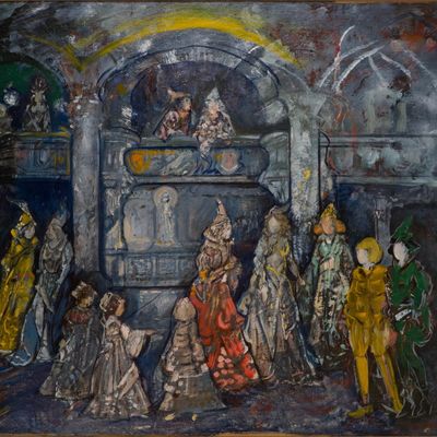 Sale Photo Thumbnail #197: Jerome Myers, 1867-1940, Medieval Costumes, Oil on Canvas