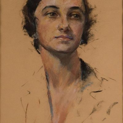 Sale Photo Thumbnail #193: Artis Lane, 1927, Portrait of a Woman, Pastel on Paper