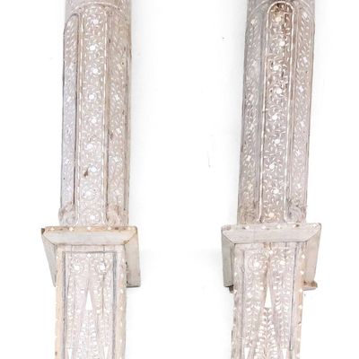 Sale Photo Thumbnail #401: Pair of Southeast Asian Inlaid Wood Columns