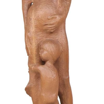 Sale Photo Thumbnail #201: Milton Elting Hebald, American 1917-2015, Mother and Child, Carved Wood Sculpture