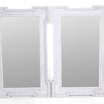 Sale Photo Thumbnail #38: Two Contemporary White Painted Mirrors