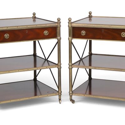 Sale Photo Thumbnail #41: Pair of Polo Ralph Lauren Tiered Side Tables