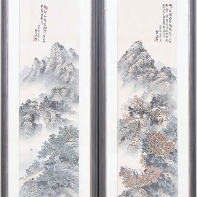 Sale Photo Thumbnail #384: Two Chinese Framed Scrolls