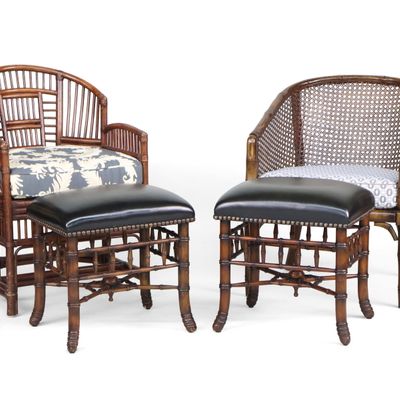 Sale Photo Thumbnail #42: Group of Regency Style Rattan and Faux-Bamboo Furniture