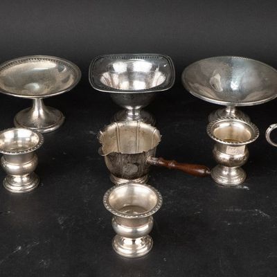 Sale Photo Thumbnail #8: Three Sterling Silver Cigarette Urns