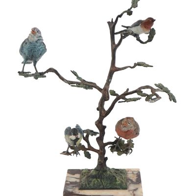 Sale Photo Thumbnail #361: Cold Painted Bronze Tree with Songbirds
