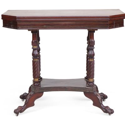 Sale Photo Thumbnail #258: Classical Brass Inlaid Mahogany Games Table