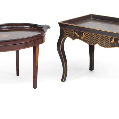 Sale Photo Thumbnail #312: Georgian Style Inlaid Mahogany Tray Top Table