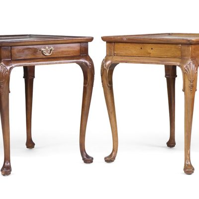 Sale Photo Thumbnail #307: Henredon Queen Anne Style Mahogany Side Tables