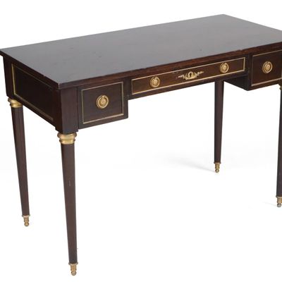 Sale Photo Thumbnail #308: Louis XVI Style Brass-Mounted Oak Writing Desk