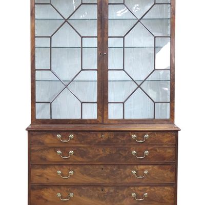 Sale Photo Thumbnail #296: George III Mahogany Secretary Bookcase