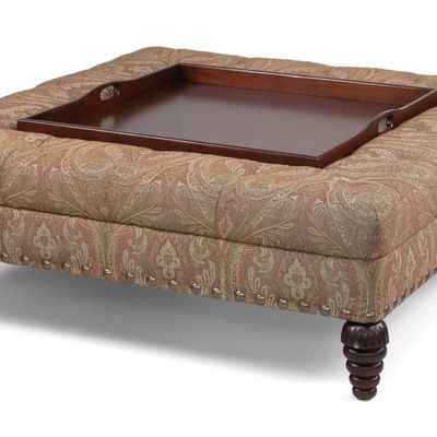 Sale Photo Thumbnail #68: Contemporary Ottoman with Inset Tray