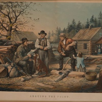 Sale Photo Thumbnail #230: Currier & Ives, Arguing the Point, Lithograph