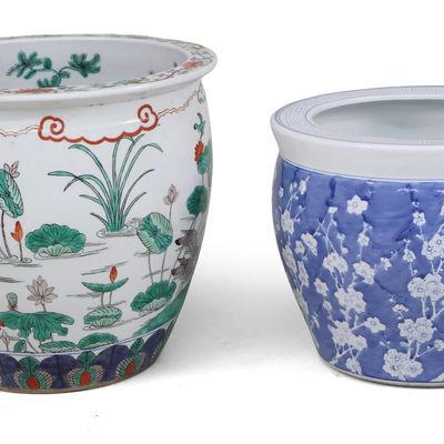 Sale Photo Thumbnail #405: Two Chinese Porcelain Fish Bowls