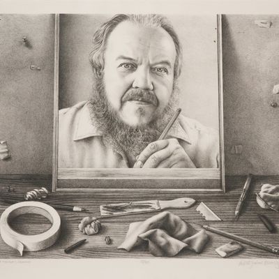 Sale Photo Thumbnail #238: Robert Julius Brawley, 1937, Self-Portrait, Drawing, Lithograph