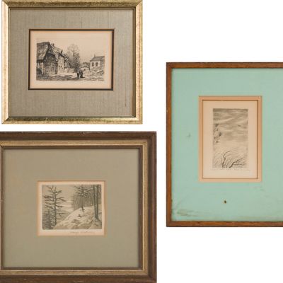 Sale Photo Thumbnail #144: Andre Jacquemin, 1904-1992, Landscape, Engraving