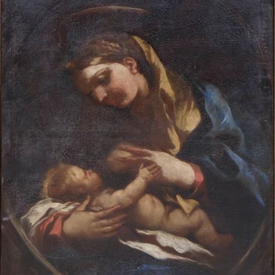Sale Photo Thumbnail #160: Portrait of Madonna and Child, Oil on Canvas