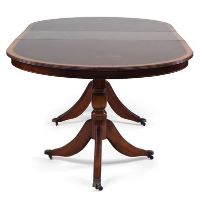 Sale Photo Thumbnail #284: Regency Style Inlaid Mahogany Double Pedestal Dining Table