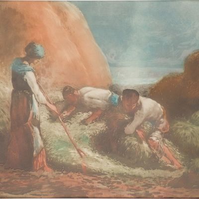 Sale Photo Thumbnail #237: Richard Ranft, 1862-1931, La moisson de foin (Hay Harvest), Aquatint
