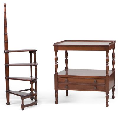 Sale Photo Thumbnail #316: Set of Regency Style Mahogany Library Steps