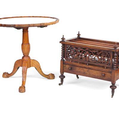 Sale Photo Thumbnail #313: Victorian Carved Walnut Canterbury