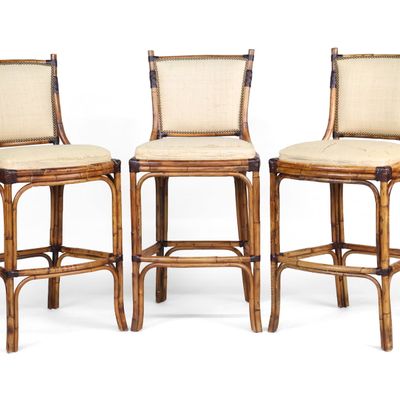 Sale Photo Thumbnail #43: Three Pierce Martin Bamboo Barstools