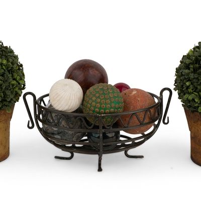 Sale Photo Thumbnail #90: Modern Metal Bowl with Assorted Carpet Balls
