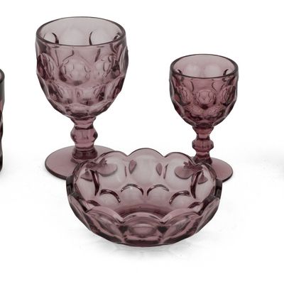 Sale Photo Thumbnail #100: Group of Provincial Amethyst Glassware