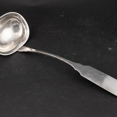 Sale Photo Thumbnail #13: Continental 13 Loth Silver Soup Ladle