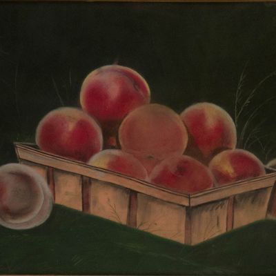 Sale Photo Thumbnail #148: Peaches in Basket, Pastel on Paper