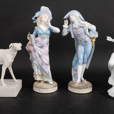 Sale Photo Thumbnail #337: Pair of Chelsea Porcelain Figures