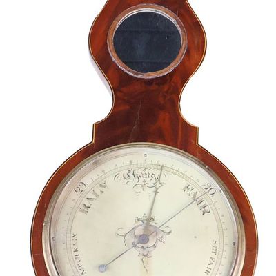 Sale Photo Thumbnail #295: Regency Mahogany Banjo Barometer