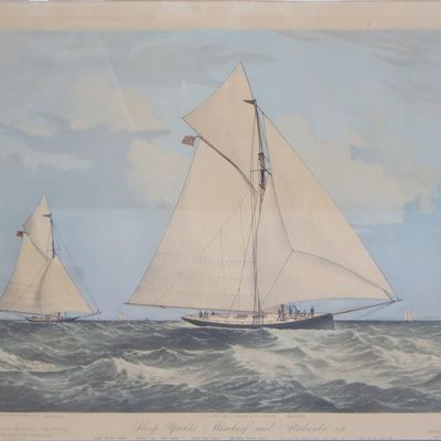 Sale Photo Thumbnail #232: Currier & Ives, Sloop Yachts Mischief and Atlanta