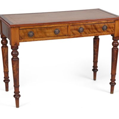 Sale Photo Thumbnail #48: Victorian Style Leather-Inset Walnut Writing Desk