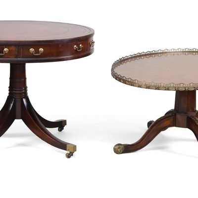 Sale Photo Thumbnail #288: Regency Style Leather-Inset Mahogany Drum Table